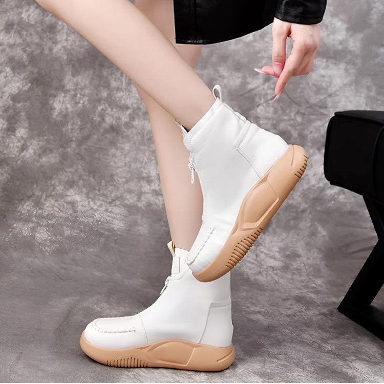 肥厚したチェルシーブーツ中ふくらはぎ快適な厚底の女性の靴ハンサム潮ブーツチェルシーブーツ肥厚バージョン 肥厚したチェルシーブーツ中ふくらはぎ快適な厚底の女性の靴ハンサム潮ブーツチェルシーブーツ肥厚バージョン