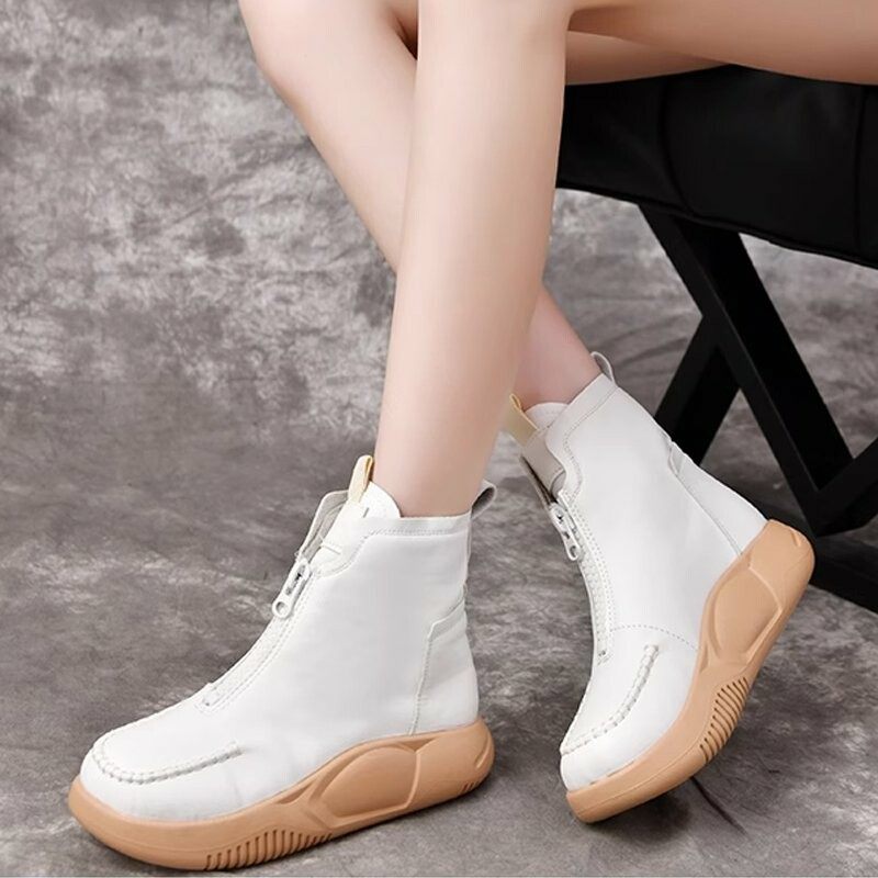 肥厚したチェルシーブーツ中ふくらはぎ快適な厚底の女性の靴ハンサム潮ブーツチェルシーブーツ肥厚バージョン 肥厚したチェルシーブーツ中ふくらはぎ快適な厚底の女性の靴ハンサム潮ブーツチェルシーブーツ肥厚バージョン