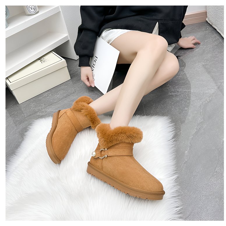 おしゃれなベルベットの暖かい靴厚底のパン靴ショートチューブのスノーブーツ女性の袖秋冬の綿靴 おしゃれなベルベットの暖かい靴厚底のパン靴ショートチューブのスノーブーツ女性の袖秋冬の綿靴