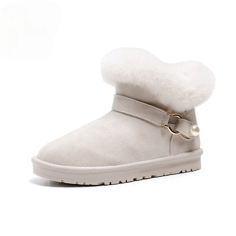 おしゃれなベルベットの暖かい靴厚底のパン靴ショートチューブのスノーブーツ女性の袖秋冬の綿靴 おしゃれなベルベットの暖かい靴厚底のパン靴ショートチューブのスノーブーツ女性の袖秋冬の綿靴