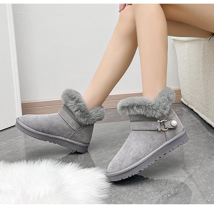 おしゃれなベルベットの暖かい靴厚底のパン靴ショートチューブのスノーブーツ女性の袖秋冬の綿靴 おしゃれなベルベットの暖かい靴厚底のパン靴ショートチューブのスノーブーツ女性の袖秋冬の綿靴