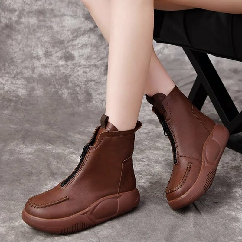 肥厚したチェルシーブーツ中ふくらはぎ快適な厚底の女性の靴ハンサム潮ブーツチェルシーブーツ肥厚バージョン 肥厚したチェルシーブーツ中ふくらはぎ快適な厚底の女性の靴ハンサム潮ブーツチェルシーブーツ肥厚バージョン