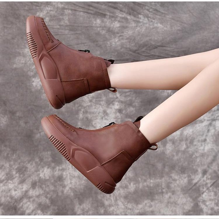 肥厚したチェルシーブーツ中ふくらはぎ快適な厚底の女性の靴ハンサム潮ブーツチェルシーブーツ肥厚バージョン 肥厚したチェルシーブーツ中ふくらはぎ快適な厚底の女性の靴ハンサム潮ブーツチェルシーブーツ肥厚バージョン