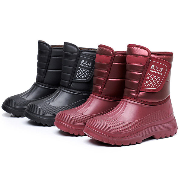 女性の厚みのあるコットンブーツ防水プラスベルベットミッドカーフ女性のコットンブーツ厚いソールアンチスキーブーツ