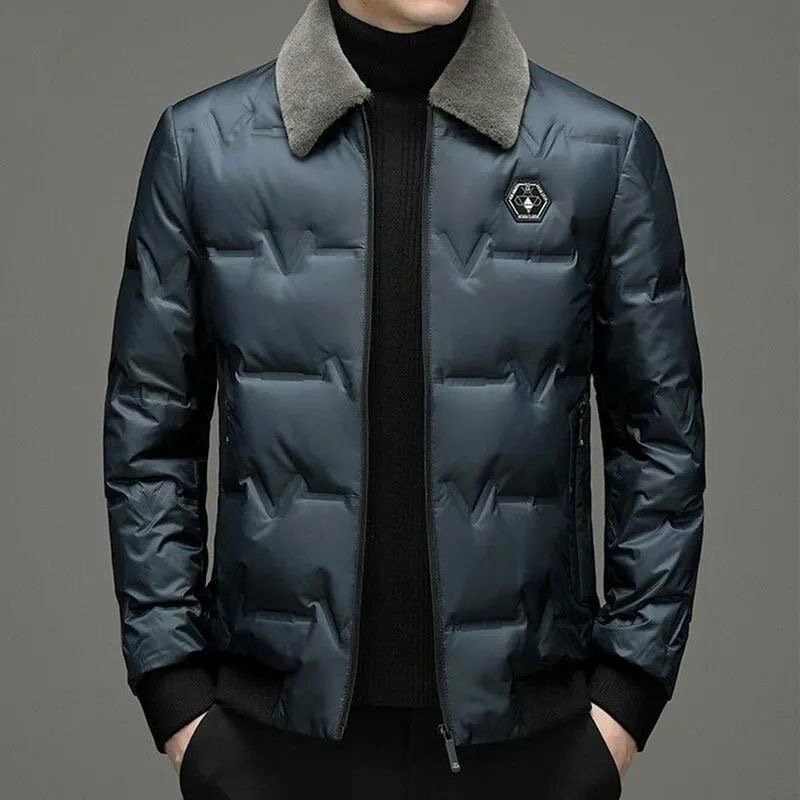 ダウンジャケット メンズ 中綿ジャケット コート ファー襟 冬コート 厚手 シンプル ビジネス 防寒ジャケット ショートジッパージャケット 無地 ショート カジュアル スリムフィット メンズ ファッション デイリー アウトドア 暖かい