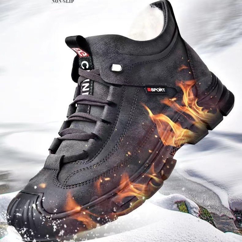 マーティンブーツメンズ冬のベルベット暖かい綿の靴厚い底ソフトソールカジュアルシューズ強化綿の靴