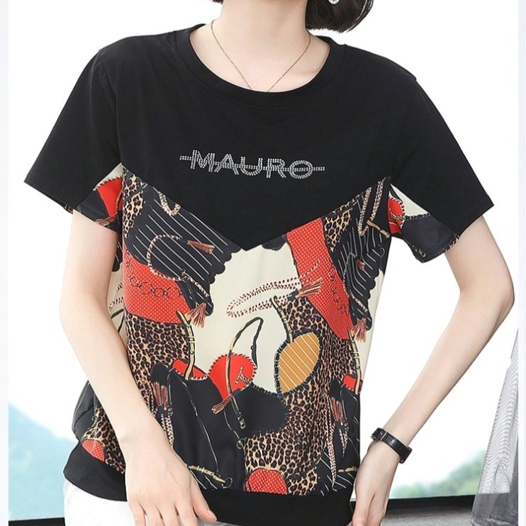 女性半袖カーディガン丸首修身カーディガン