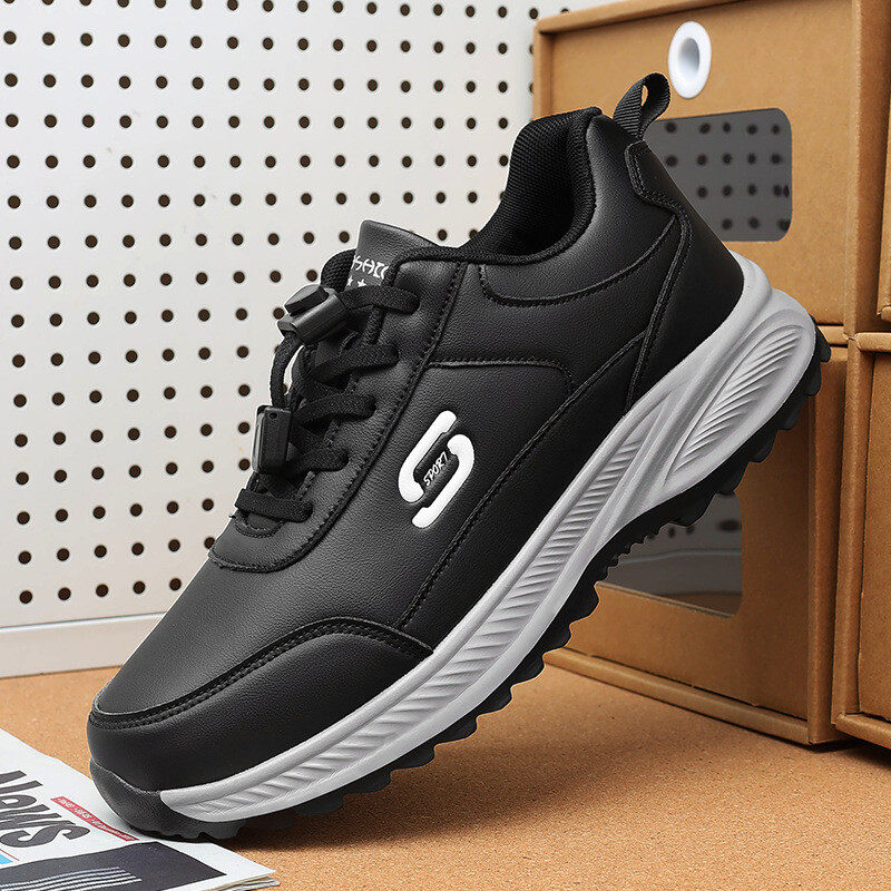 中高年のママシューズ秋冬革製防水運動靴旅行靴高齢者向け婦人靴