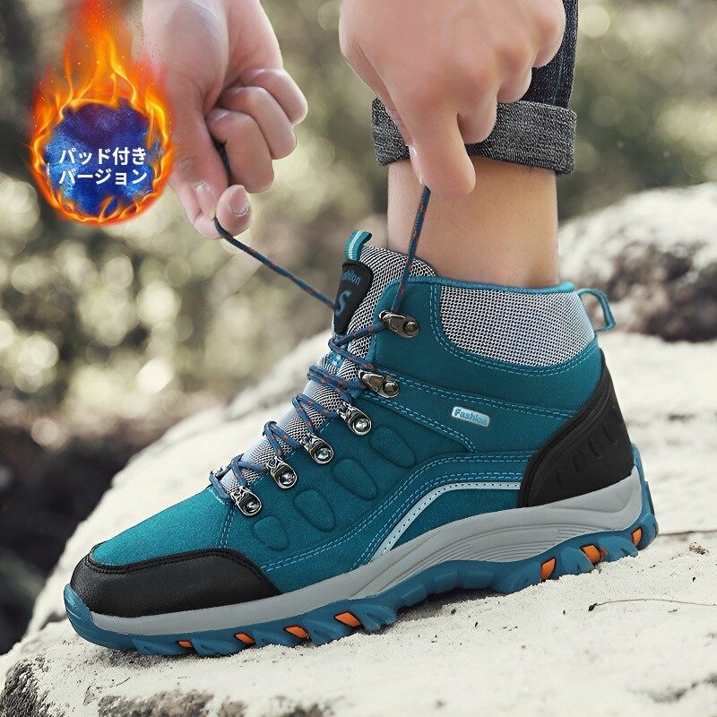 カップル向けの滑り止めアウトドアスノーブーツ   ベルベットの暖かいハイキングシューズ   秋と冬の必需品