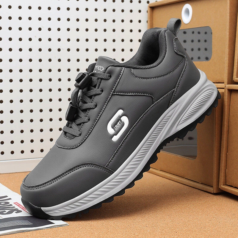 中高年のママシューズ秋冬革製防水運動靴旅行靴高齢者向け婦人靴