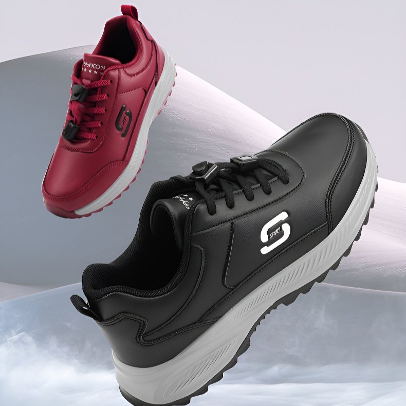 中高年のママシューズ秋冬革製防水運動靴旅行靴高齢者向け婦人靴