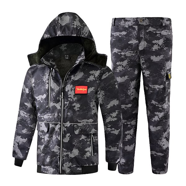 メンズ屋外作業服厚く暖かい防水防風作業服ジャケットとベルベット作業服