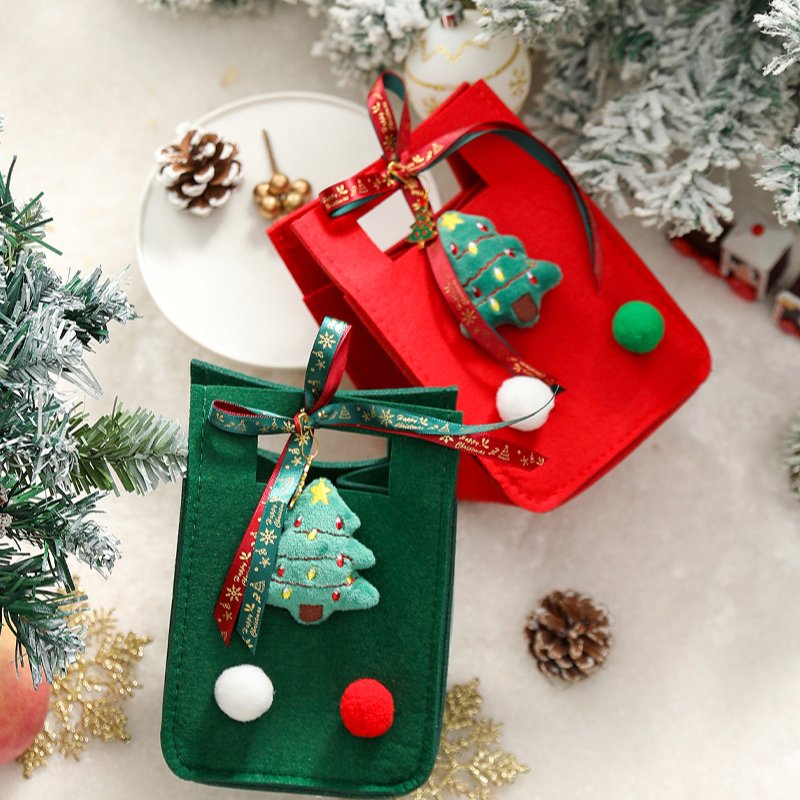 Portable Christmas Felt Packaging Bag Christmas Apple Gift Bag Christmas Tote Bag