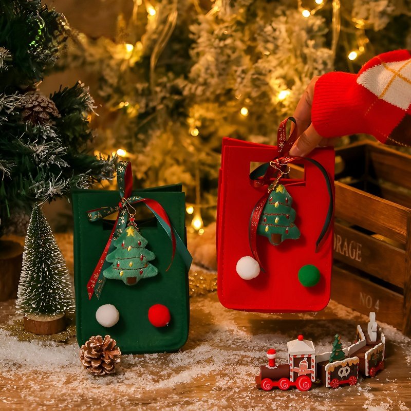 Portable Christmas Felt Packaging Bag Christmas Apple Gift Bag Christmas Tote Bag