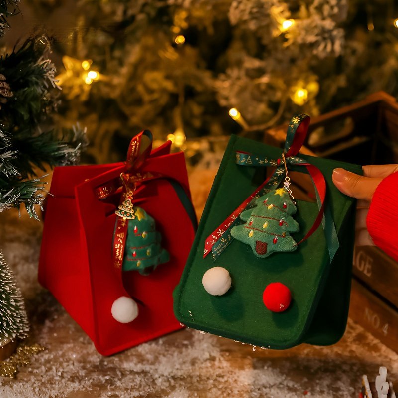 Portable Christmas Felt Packaging Bag Christmas Apple Gift Bag Christmas Tote Bag