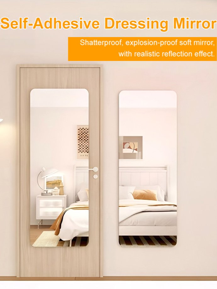 Selfadhesive acrylic wallmounted fulllength mirror