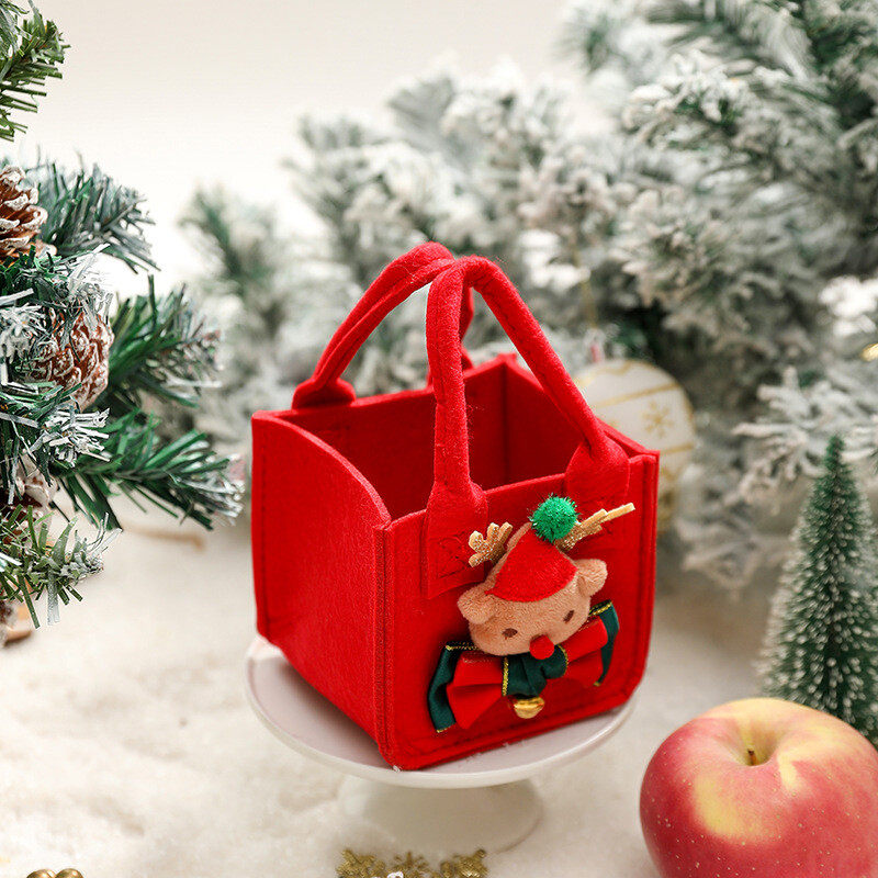 Portable Christmas Felt Packaging Bag Christmas Apple Gift Bag Christmas Tote Bag