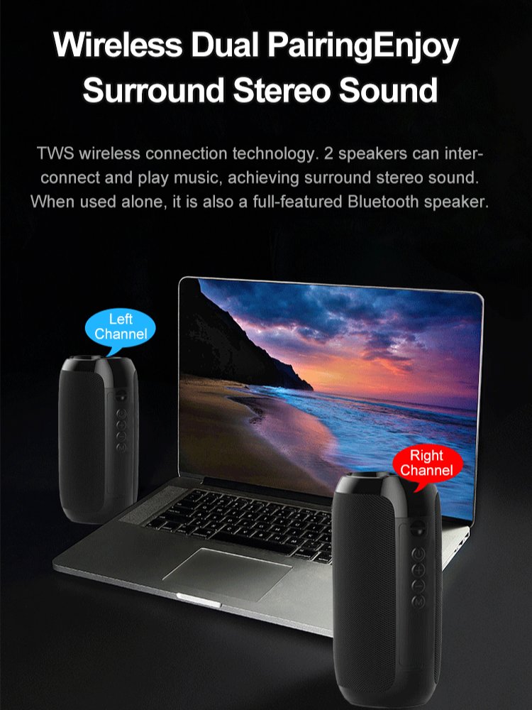 Bluetooth audio portable waterproof plugin speaker dual speakers subwoofer outdoor bluetooth audio