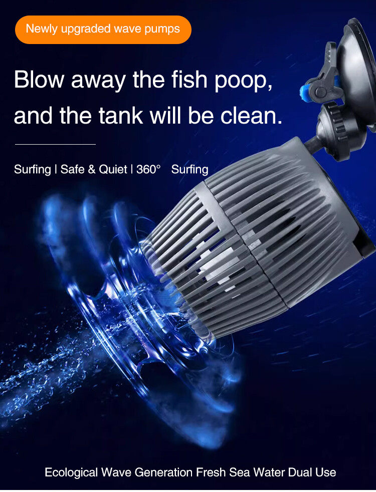 Aquarium Dual Head Pump Wave Silent Fish Feces Cleaner