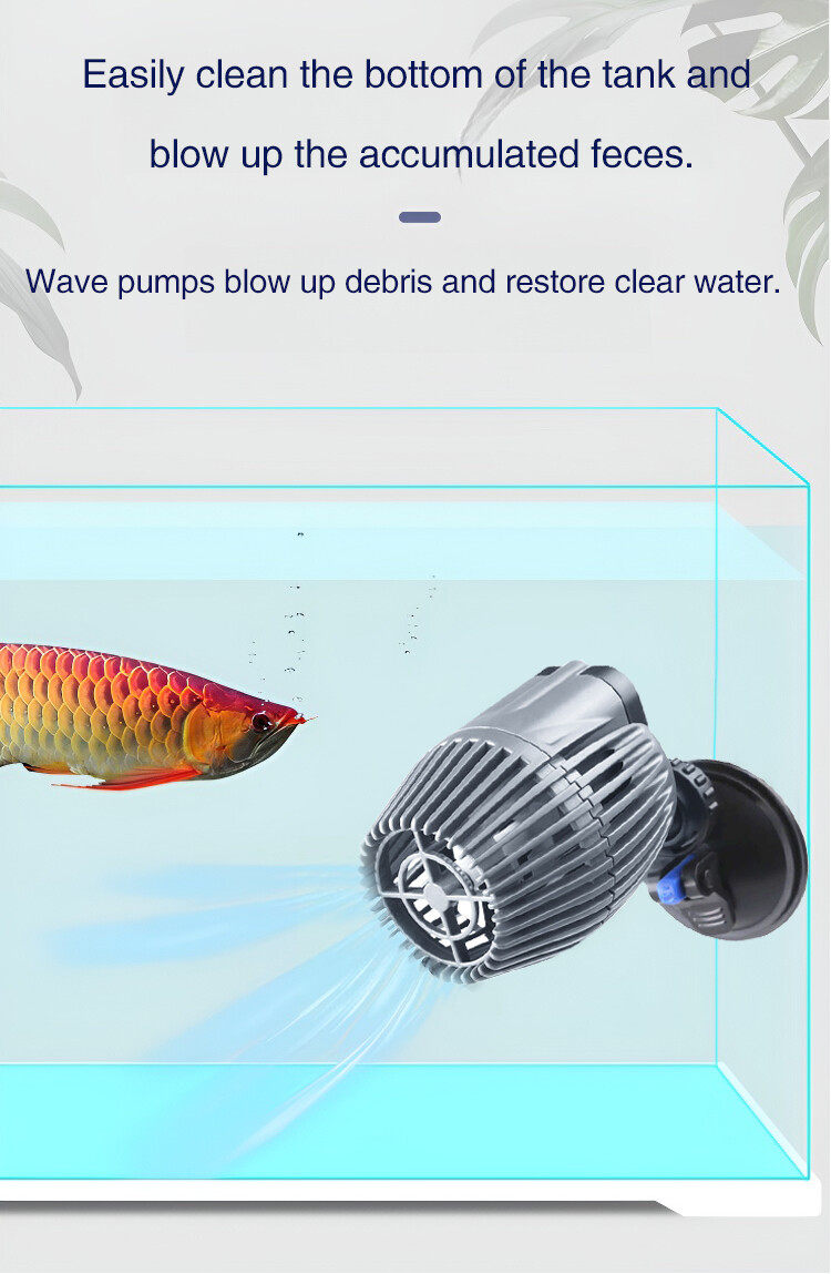Aquarium Dual Head Pump Wave Silent Fish Feces Cleaner