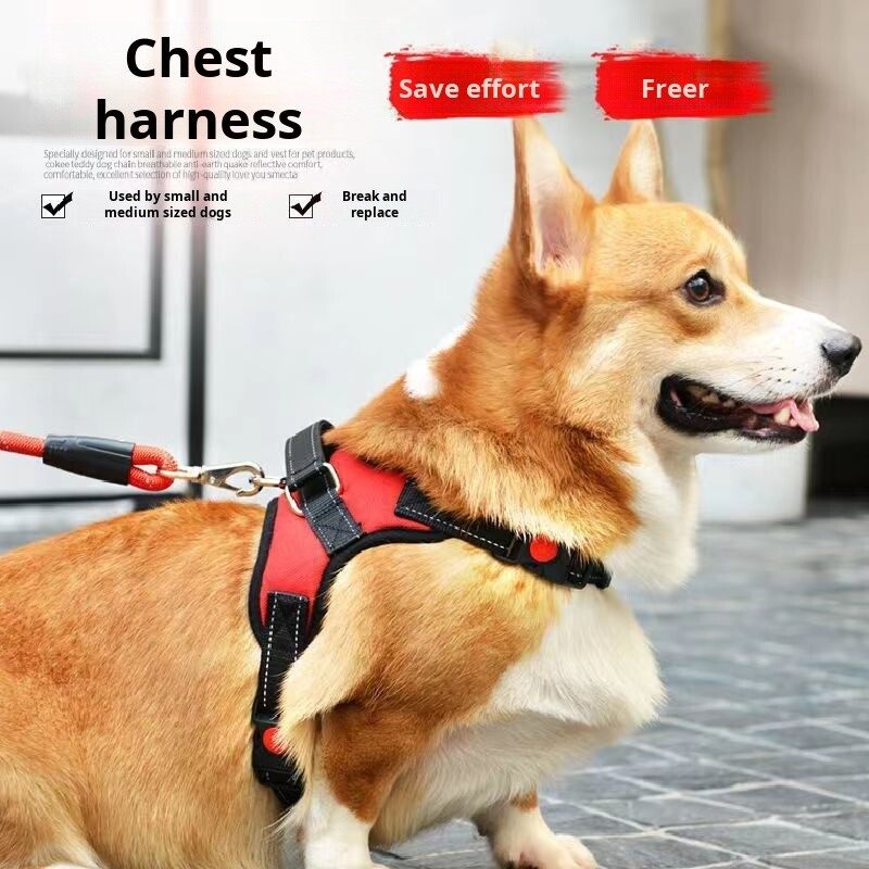 Medium and large vest style harness traction rope