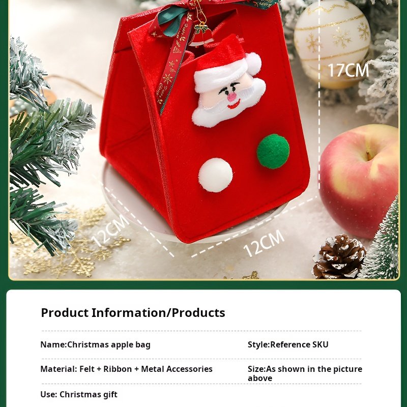 Portable Christmas Felt Packaging Bag Christmas Apple Gift Bag Christmas Tote Bag