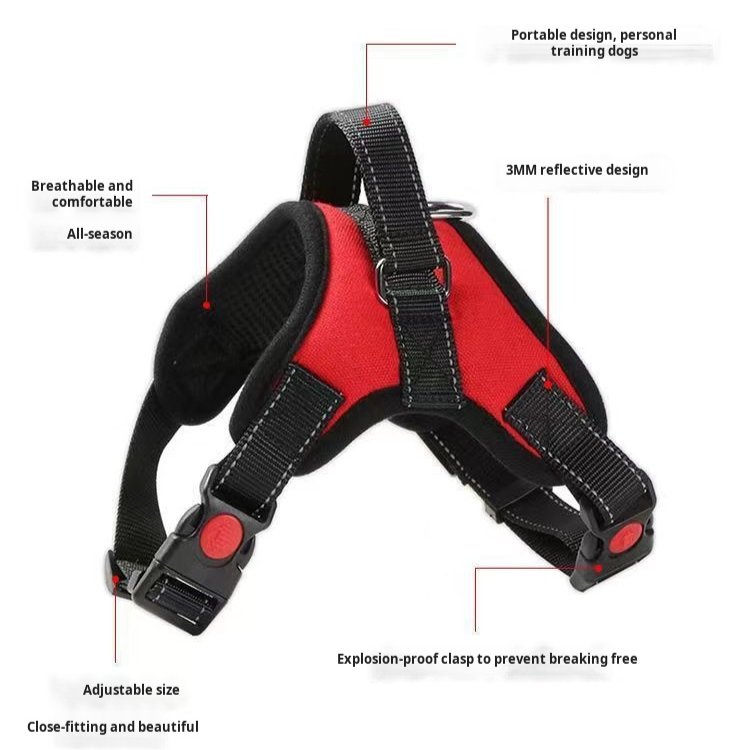 Medium and large vest style harness traction rope