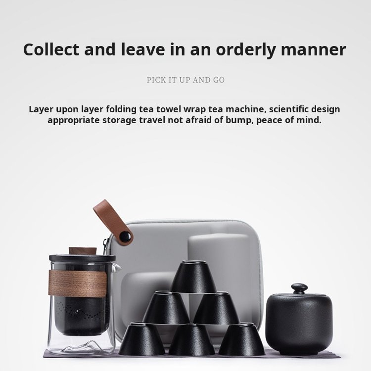 Travel tea set 46 ceramic quick cup teapot glass tea set outdoor teapot