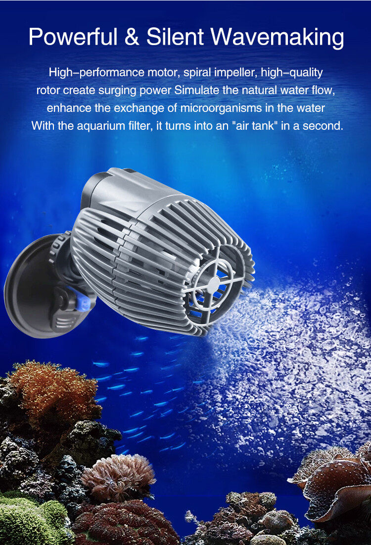 Aquarium Dual Head Pump Wave Silent Fish Feces Cleaner