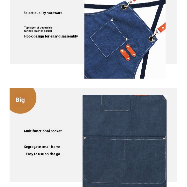 Cafe waterproof thickened canvas gardening apron apron work waterproof cafe canvas gardening apron