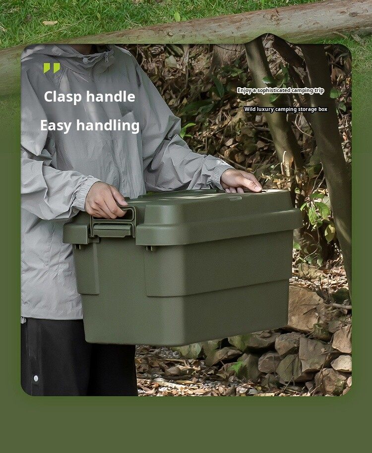 Large plastic storage box for household, camping, and travel