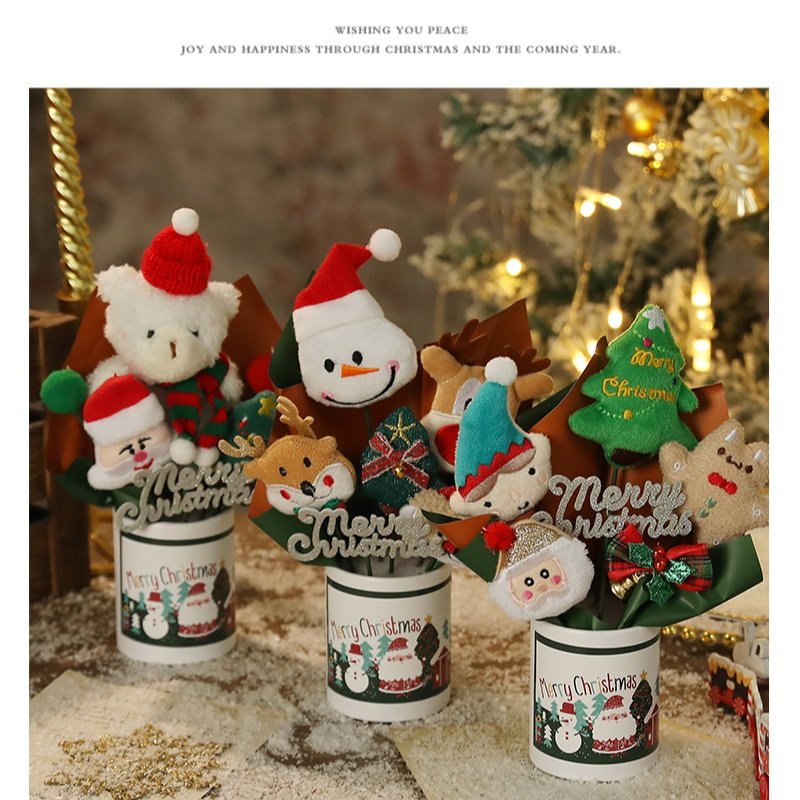 Fabric doll bear Santa Claus doll decoration cartoon snowman