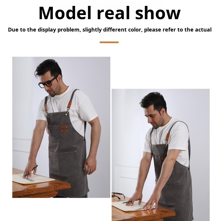 Cafe waterproof thickened canvas gardening apron apron work waterproof cafe canvas gardening apron