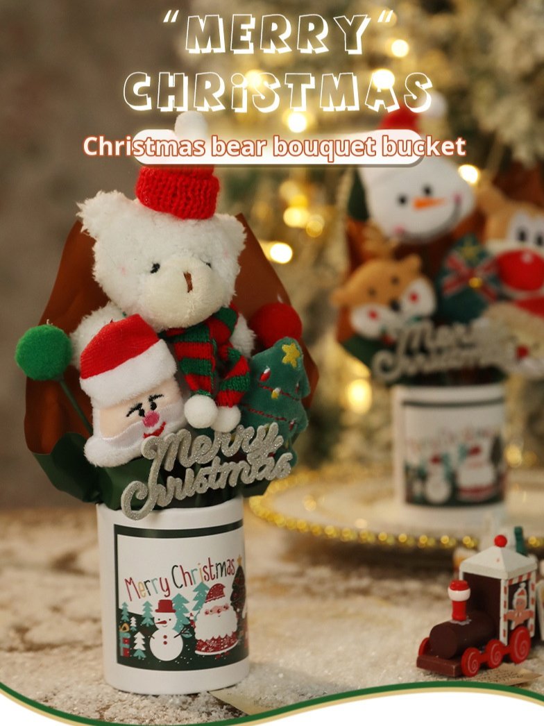 Fabric doll bear Santa Claus doll decoration cartoon snowman