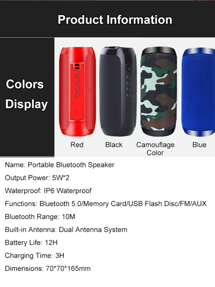 Bluetooth audio portable waterproof plugin speaker dual speakers subwoofer outdoor bluetooth audio