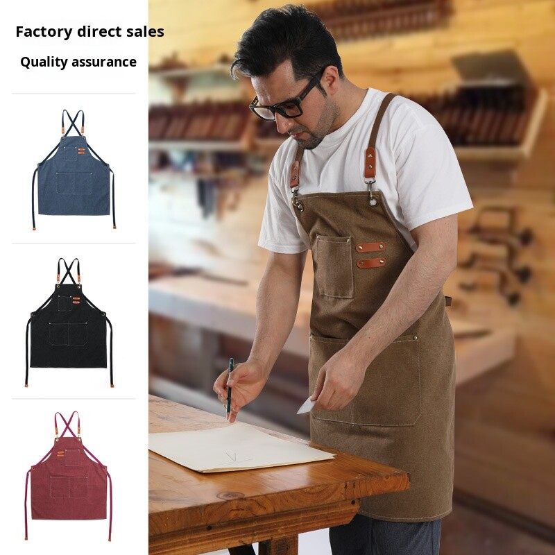 Cafe waterproof thickened canvas gardening apron apron work waterproof cafe canvas gardening apron