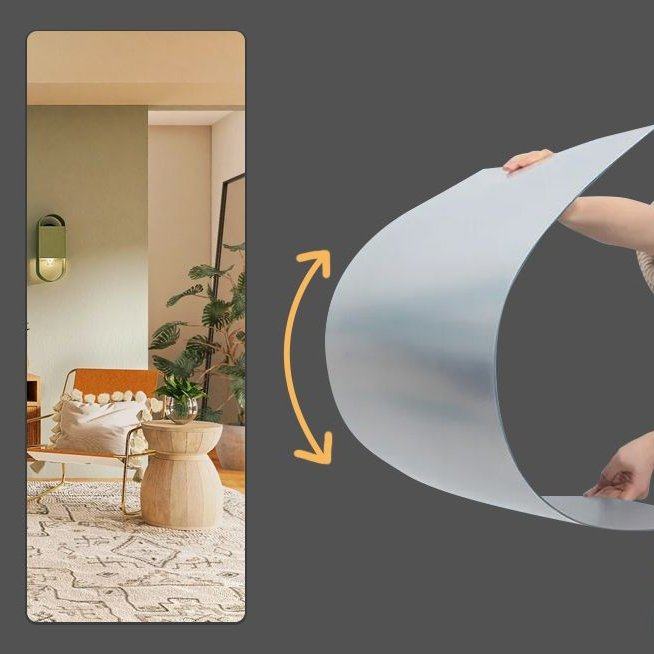 Selfadhesive acrylic wallmounted fulllength mirror