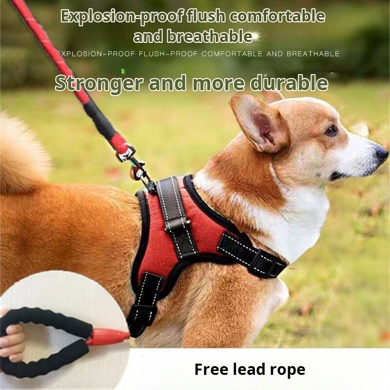 Medium and large vest style harness traction rope
